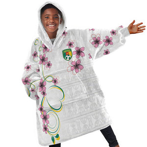 Custom Cameroon Red Stinkwood Floral Kid Wearable Blanket Hoodie Africa Women’s Football Champion Series 2026