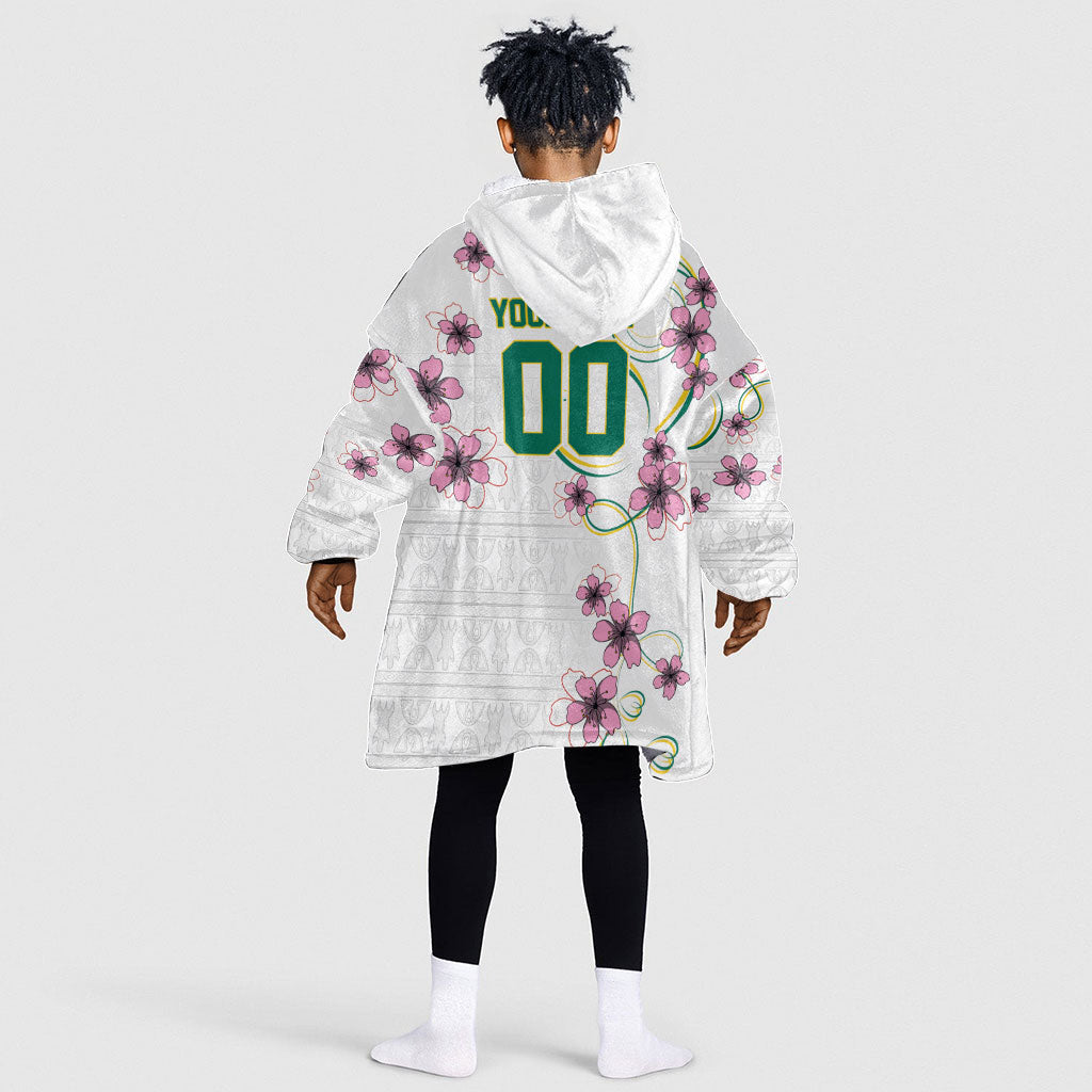 Custom Cameroon Red Stinkwood Floral Kid Wearable Blanket Hoodie Africa Women’s Football Champion Series 2026