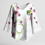 Custom Cameroon Red Stinkwood Floral Kimono Sleeve Blouse Africa Women’s Football Champion Series 2026