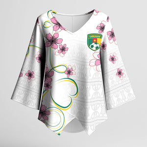 Custom Cameroon Red Stinkwood Floral Kimono Sleeve Blouse Africa Women’s Football Champion Series 2026