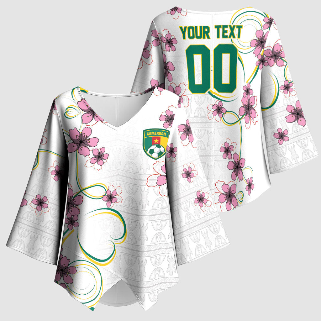 Custom Cameroon Red Stinkwood Floral Kimono Sleeve Blouse Africa Women’s Football Champion Series 2026