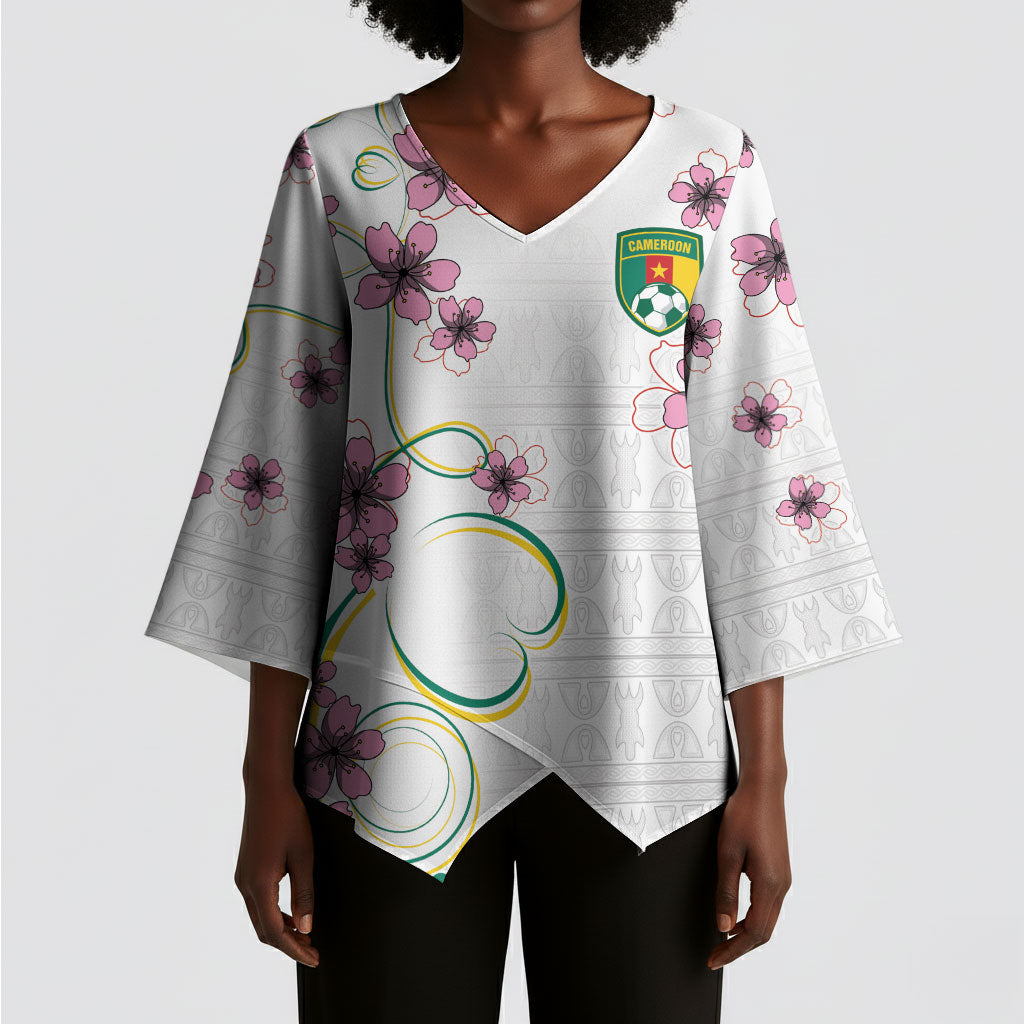 Custom Cameroon Red Stinkwood Floral Kimono Sleeve Blouse Africa Women’s Football Champion Series 2026
