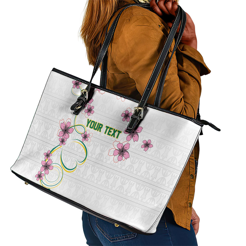 Custom Cameroon Red Stinkwood Floral Leather Tote Bag Africa Women’s Football Champion Series 2026