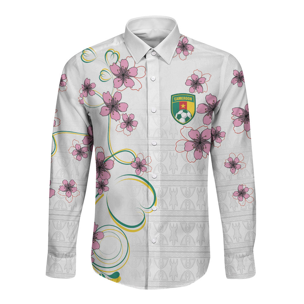 Custom Cameroon Red Stinkwood Floral Long Sleeve Button Shirt Africa Women’s Football Champion Series 2026