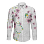 Custom Cameroon Red Stinkwood Floral Long Sleeve Button Shirt Africa Women’s Football Champion Series 2026