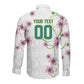 Custom Cameroon Red Stinkwood Floral Long Sleeve Button Shirt Africa Women’s Football Champion Series 2026