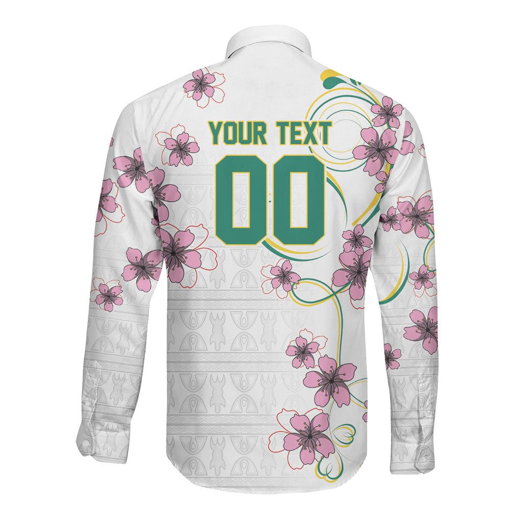 Custom Cameroon Red Stinkwood Floral Long Sleeve Button Shirt Africa Women’s Football Champion Series 2026