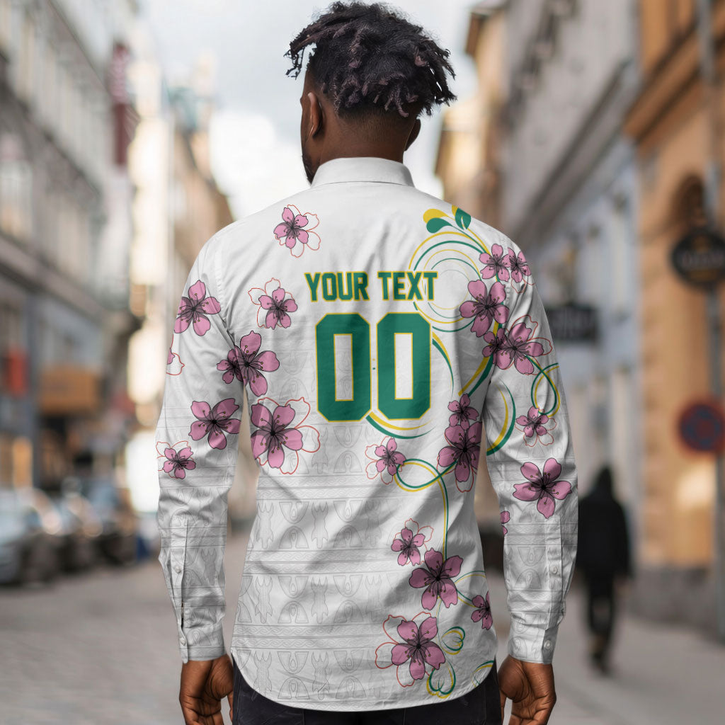 Custom Cameroon Red Stinkwood Floral Long Sleeve Button Shirt Africa Women’s Football Champion Series 2026