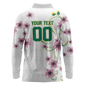 Custom Cameroon Red Stinkwood Floral Long Sleeve Polo Shirt Africa Women’s Football Champion Series 2026