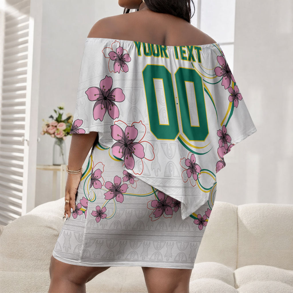 Custom Cameroon Red Stinkwood Floral Off Shoulder Short Dress Africa Women’s Football Champion Series 2026