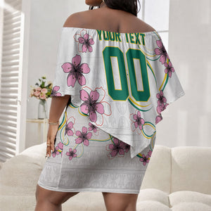 Custom Cameroon Red Stinkwood Floral Off Shoulder Short Dress Africa Women’s Football Champion Series 2026