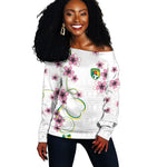 Custom Cameroon Red Stinkwood Floral Off Shoulder Sweater Africa Women’s Football Champion Series 2026