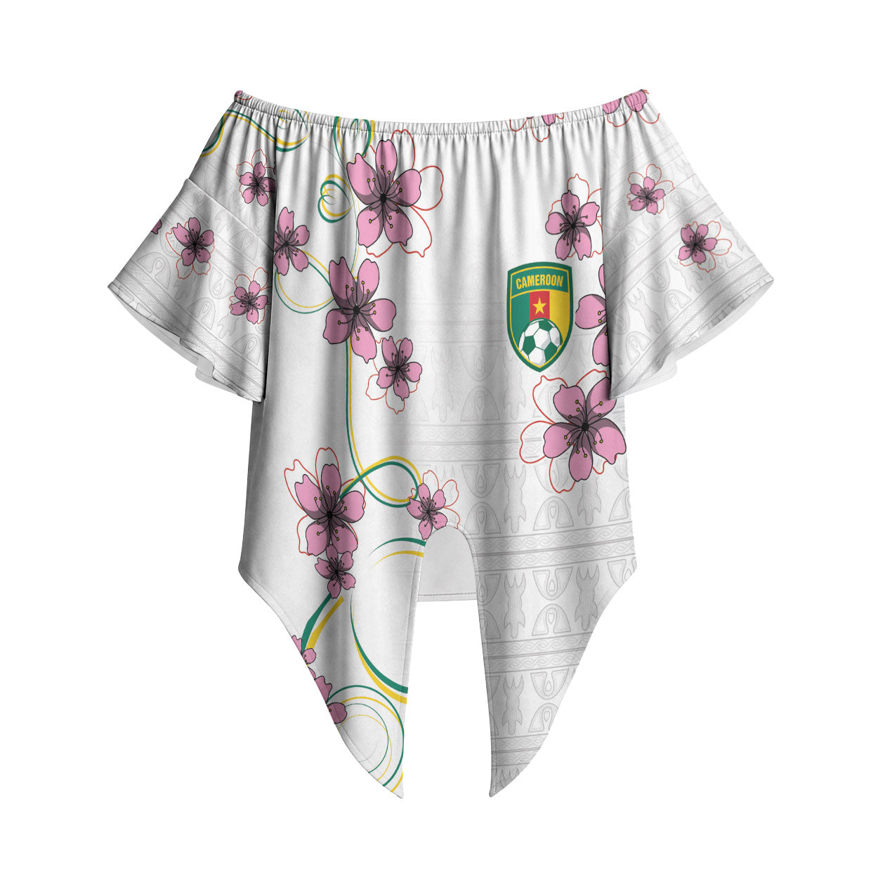Custom Cameroon Red Stinkwood Floral Off Shoulder Wrap Waist Top Africa Women’s Football Champion Series 2026