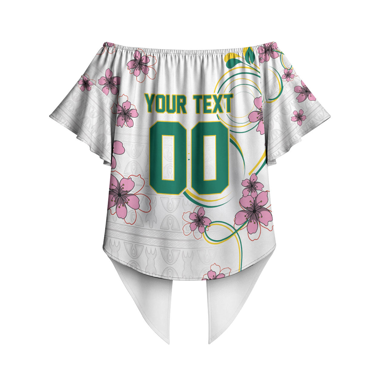 Custom Cameroon Red Stinkwood Floral Off Shoulder Wrap Waist Top Africa Women’s Football Champion Series 2026