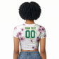 Custom Cameroon Red Stinkwood Floral Raglan Cropped T shirt Africa Women’s Football Champion Series 2026