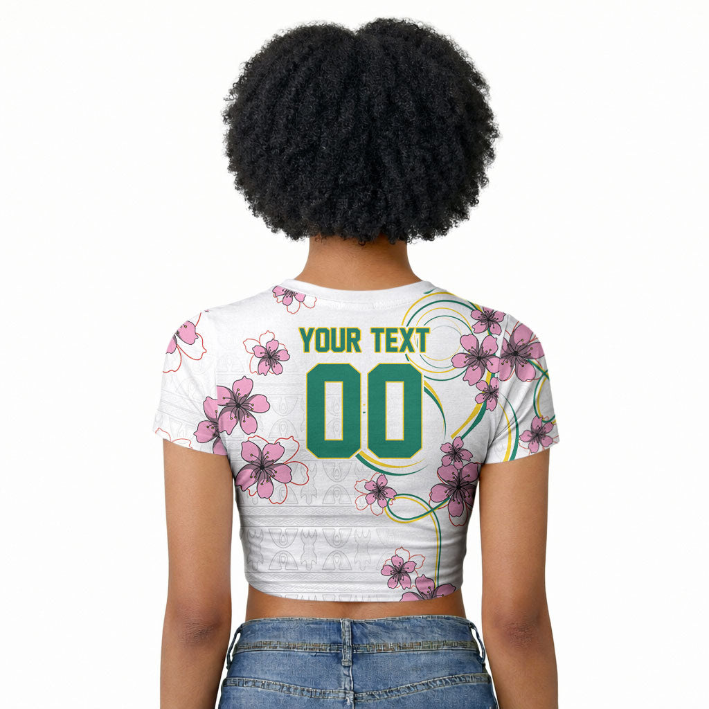 Custom Cameroon Red Stinkwood Floral Raglan Cropped T shirt Africa Women’s Football Champion Series 2026