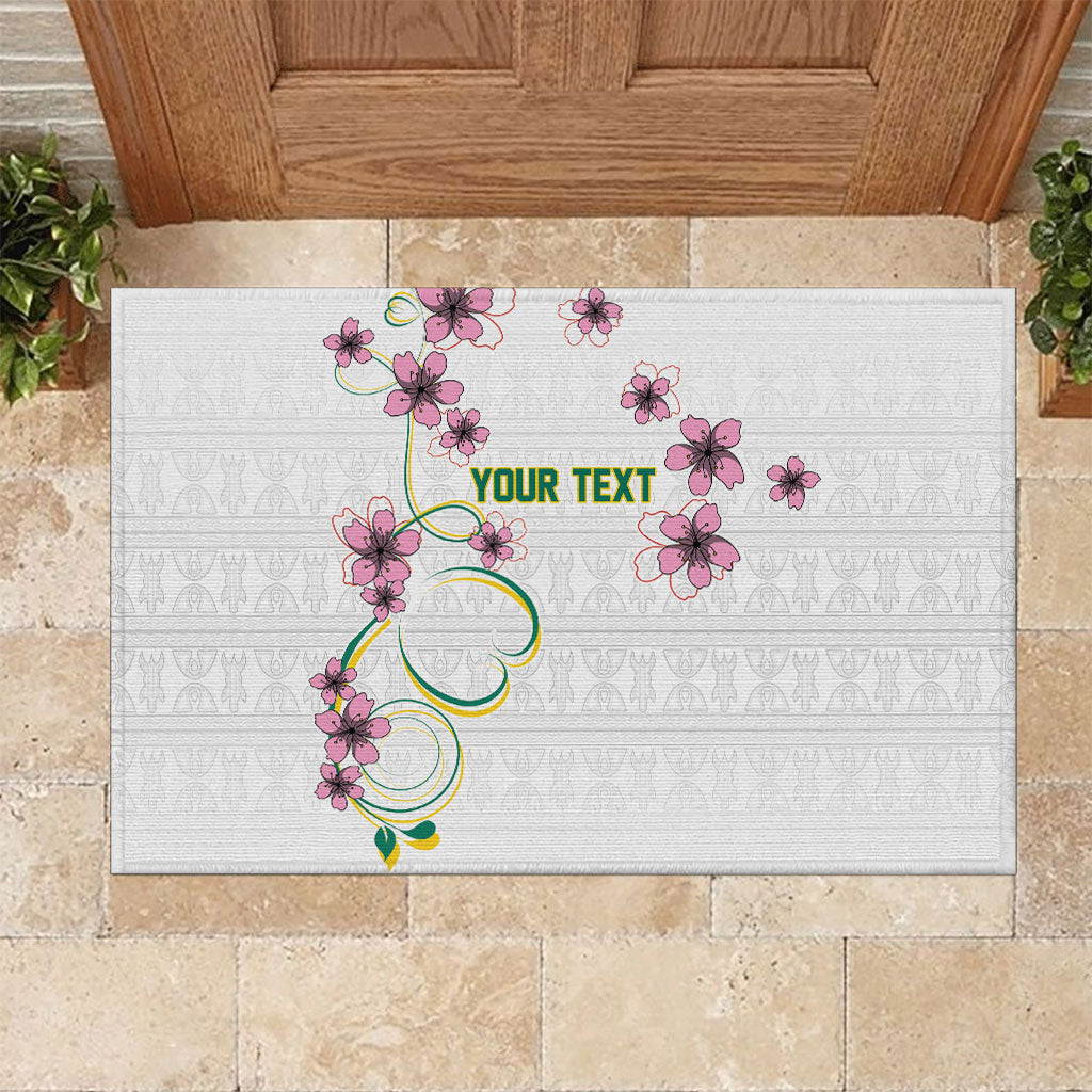 Custom Cameroon Red Stinkwood Floral Rubber Doormat Africa Women’s Football Champion Series 2026
