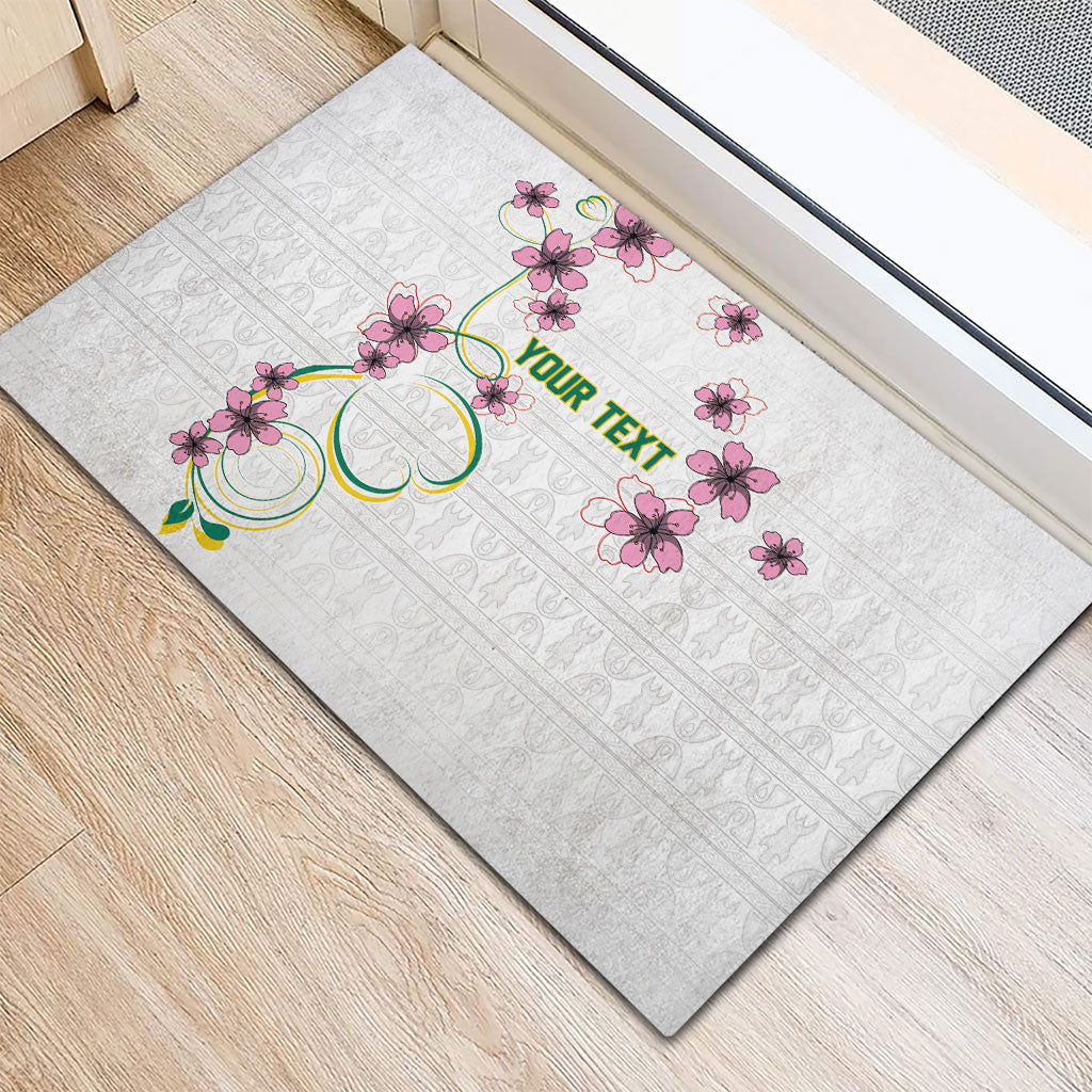 Custom Cameroon Red Stinkwood Floral Rubber Doormat Africa Women’s Football Champion Series 2026
