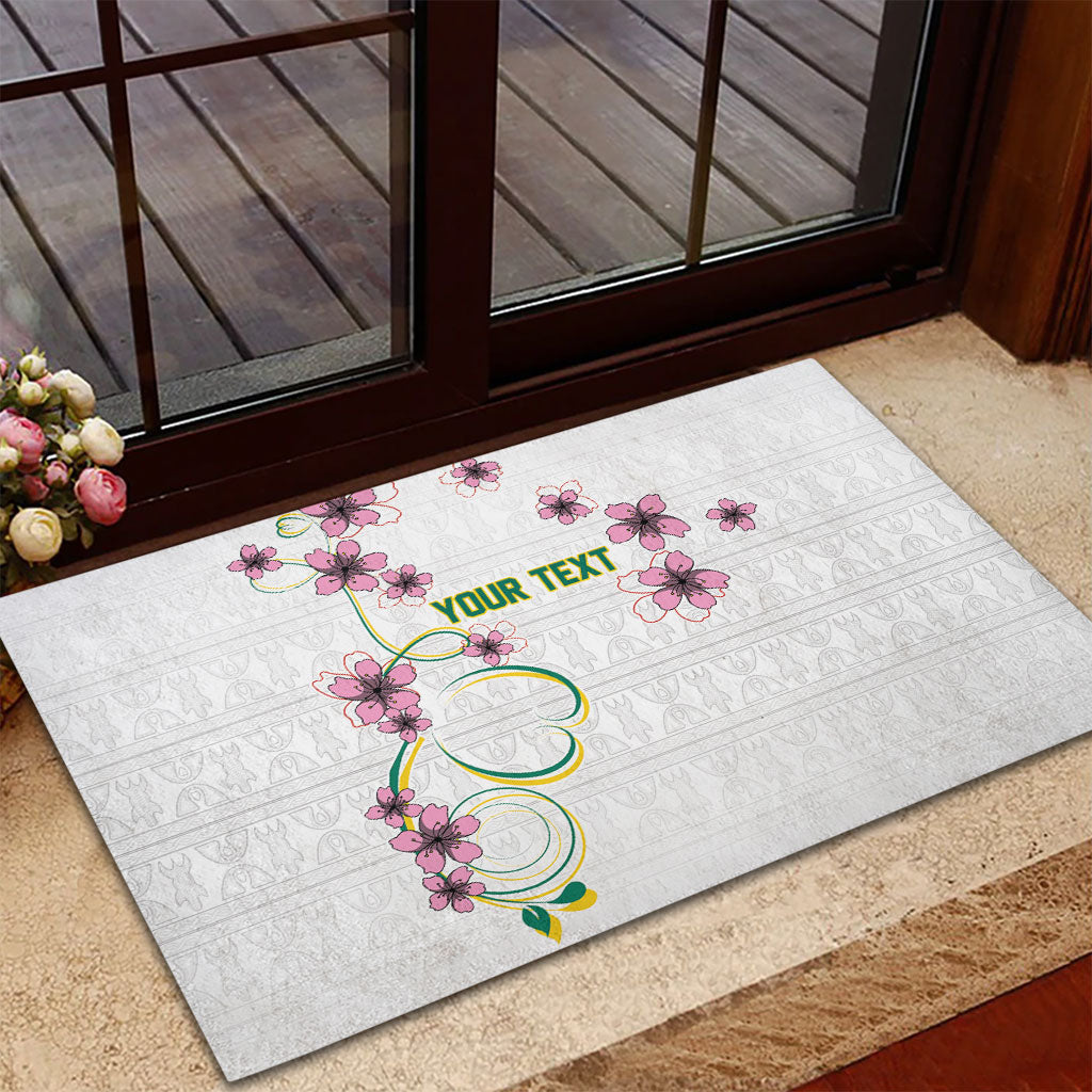 Custom Cameroon Red Stinkwood Floral Rubber Doormat Africa Women’s Football Champion Series 2026