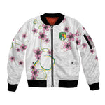 Custom Cameroon Red Stinkwood Floral Sleeve Zip Bomber Jacket Africa Women’s Football Champion Series 2026