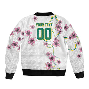 Custom Cameroon Red Stinkwood Floral Sleeve Zip Bomber Jacket Africa Women’s Football Champion Series 2026