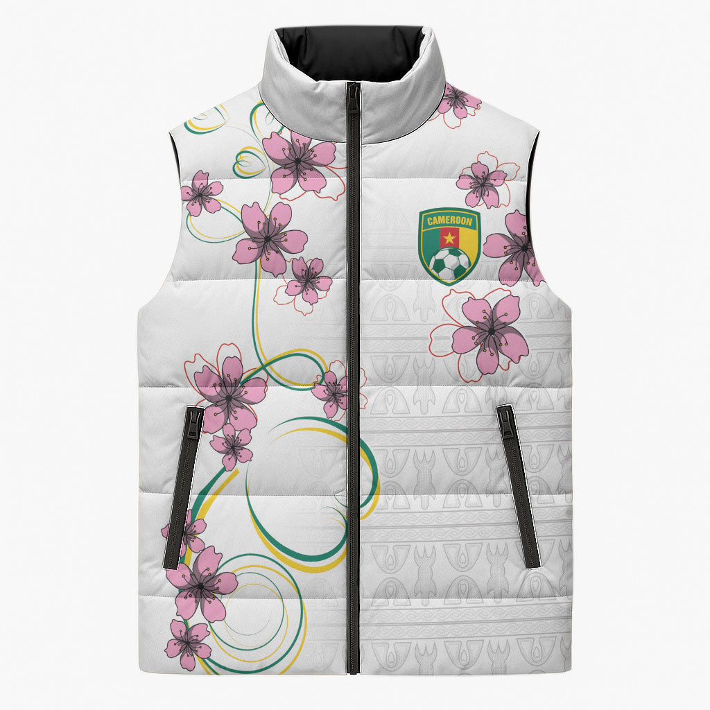 Custom Cameroon Red Stinkwood Floral Sleeveless Puffer Jacket Africa Women’s Football Champion Series 2026