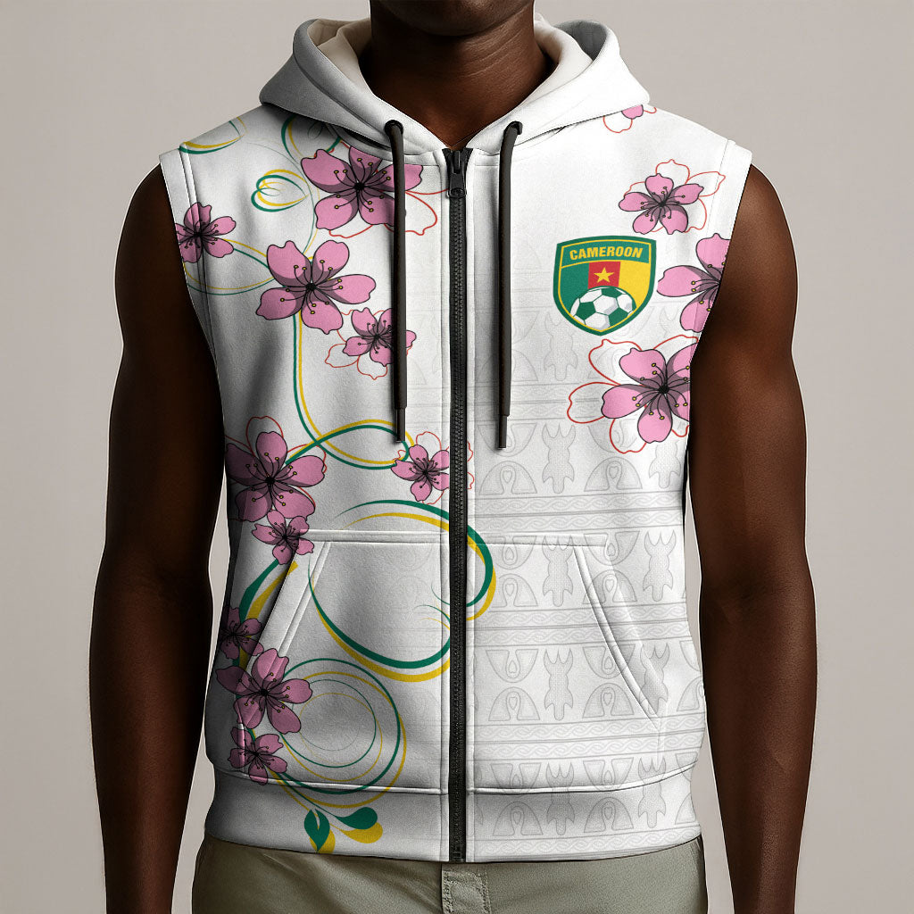 Custom Cameroon Red Stinkwood Floral Sleeveless Zip Hoodie Africa Women’s Football Champion Series 2026