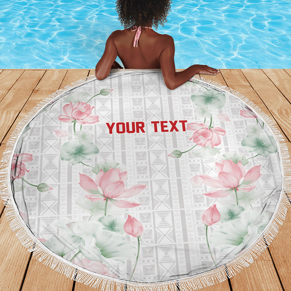 Custom Malawi Lotus Floral Beach Blanket Africa Women’s Football Champion Series 2026