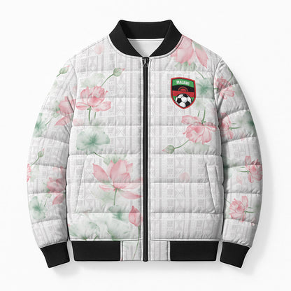 Custom Malawi Lotus Floral Bomber Puffer Jacket Africa Women’s Football Champion Series 2026