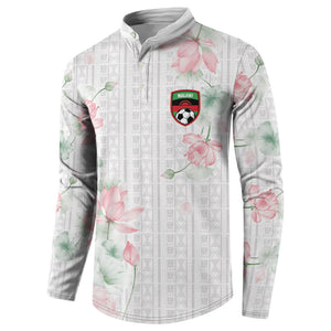 Custom Malawi Lotus Floral Button Sweatshirt Africa Women’s Football Champion Series 2026
