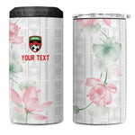 Custom Malawi Lotus Floral 4 in 1 Can Cooler Tumbler Africa Women’s Football Champion Series 2026