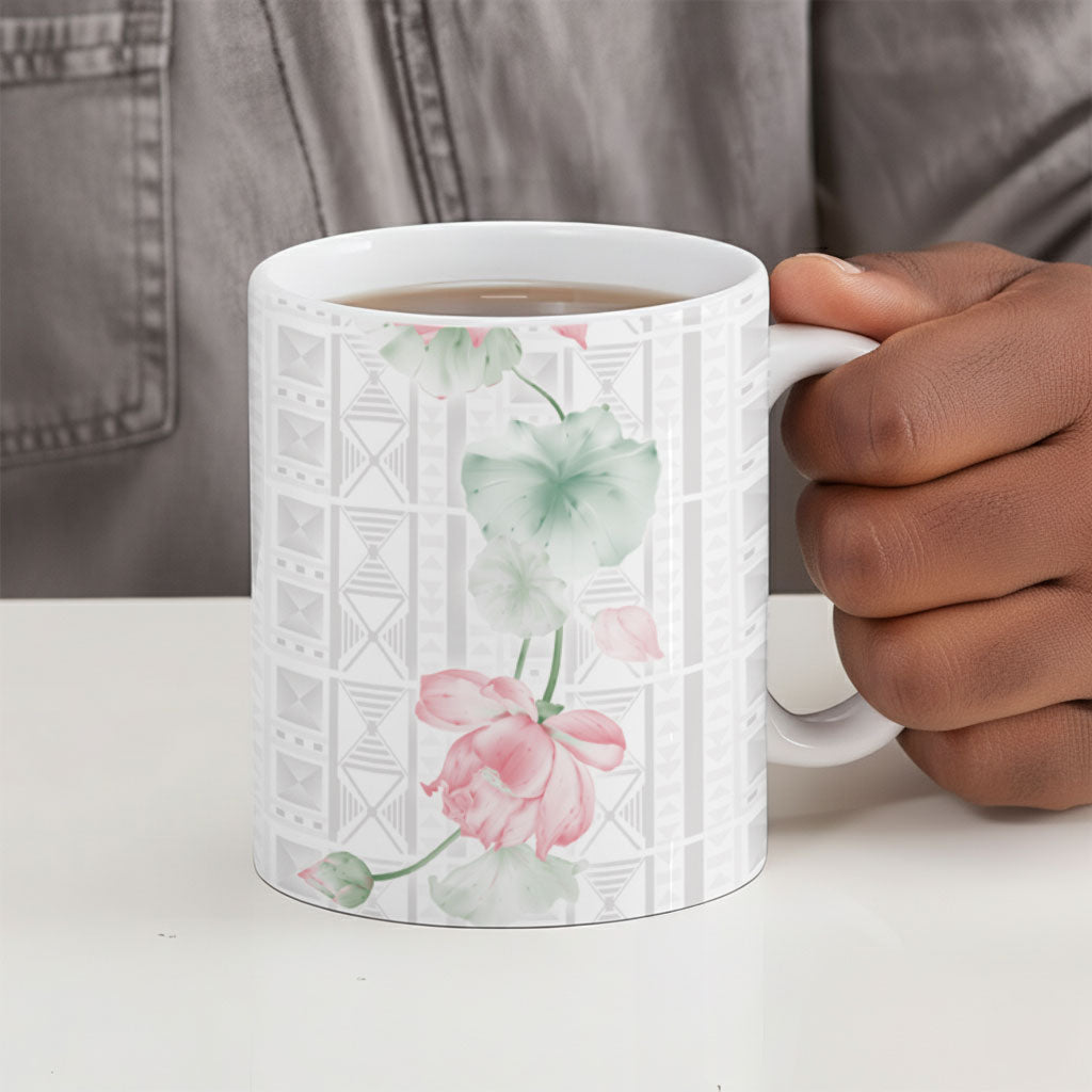 Custom Malawi Lotus Floral Ceramic Mug Africa Women’s Football Champion Series 2026