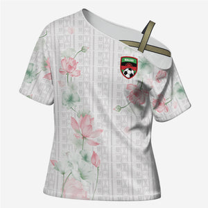 Custom Malawi Lotus Floral Cross Shoulder Shirt Africa Women’s Football Champion Series 2026