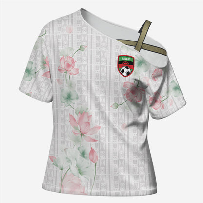Custom Malawi Lotus Floral Cross Shoulder Shirt Africa Women’s Football Champion Series 2026