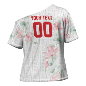 Custom Malawi Lotus Floral Cross Shoulder Shirt Africa Women’s Football Champion Series 2026