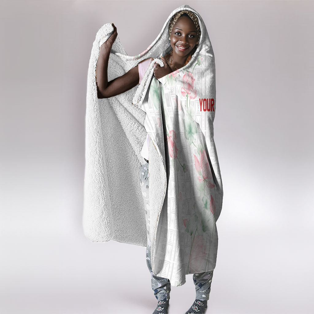 Custom Malawi Lotus Floral Hooded Blanket Africa Women’s Football Champion Series 2026