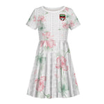 Custom Malawi Lotus Floral Kid Short Sleeve Dress Africa Women’s Football Champion Series 2026