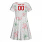 Custom Malawi Lotus Floral Kid Short Sleeve Dress Africa Women’s Football Champion Series 2026