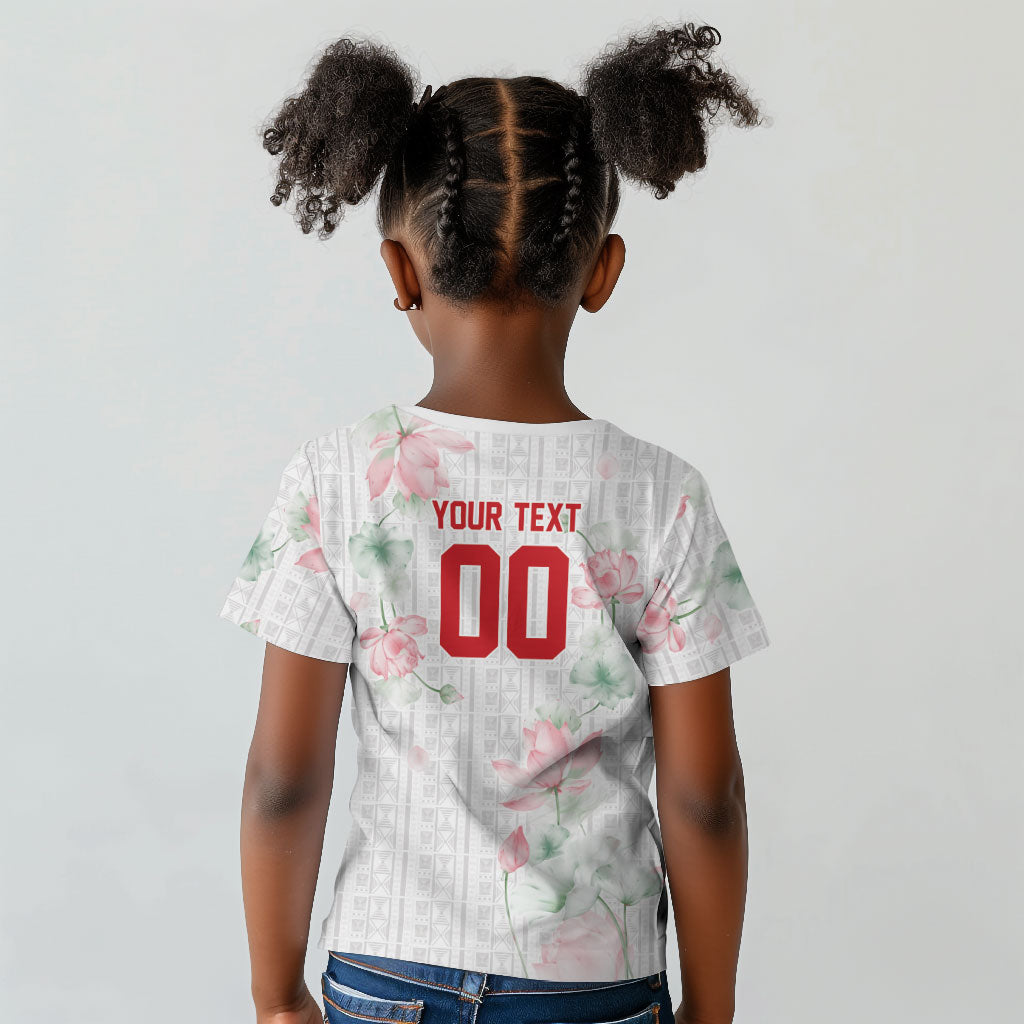 Custom Malawi Lotus Floral Kid T shirt Africa Women’s Football Champion Series 2026