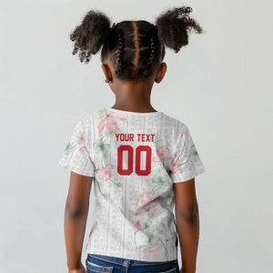 Custom Malawi Lotus Floral Kid T shirt Africa Women’s Football Champion Series 2026