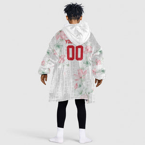Custom Malawi Lotus Floral Kid Wearable Blanket Hoodie Africa Women’s Football Champion Series 2026