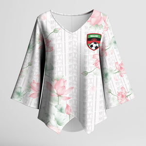 Custom Malawi Lotus Floral Kimono Sleeve Blouse Africa Women’s Football Champion Series 2026