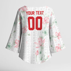 Custom Malawi Lotus Floral Kimono Sleeve Blouse Africa Women’s Football Champion Series 2026
