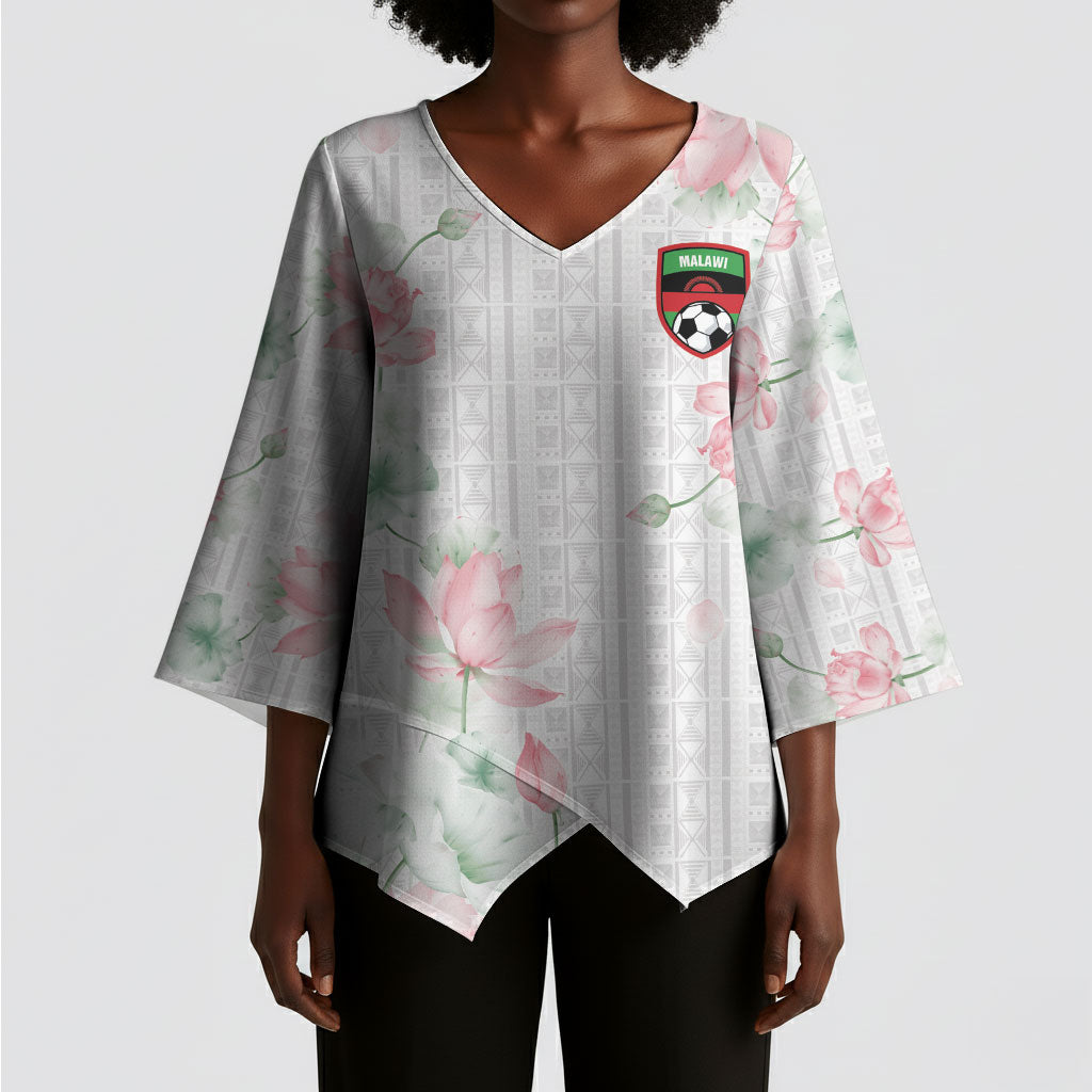 Custom Malawi Lotus Floral Kimono Sleeve Blouse Africa Women’s Football Champion Series 2026