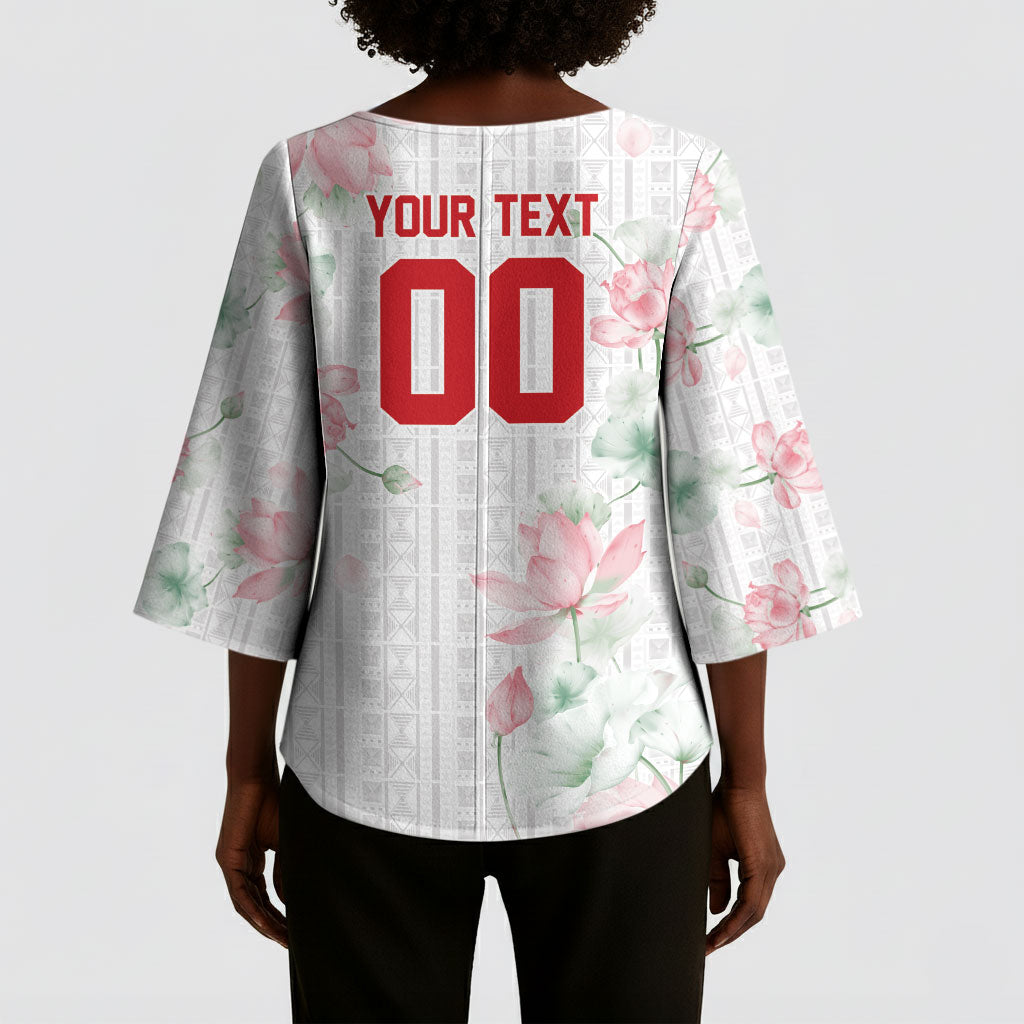 Custom Malawi Lotus Floral Kimono Sleeve Blouse Africa Women’s Football Champion Series 2026