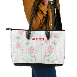 Custom Malawi Lotus Floral Leather Tote Bag Africa Women’s Football Champion Series 2026
