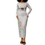 Custom Malawi Lotus Floral Long Sleeve Bodycon Dress Africa Women’s Football Champion Series 2026