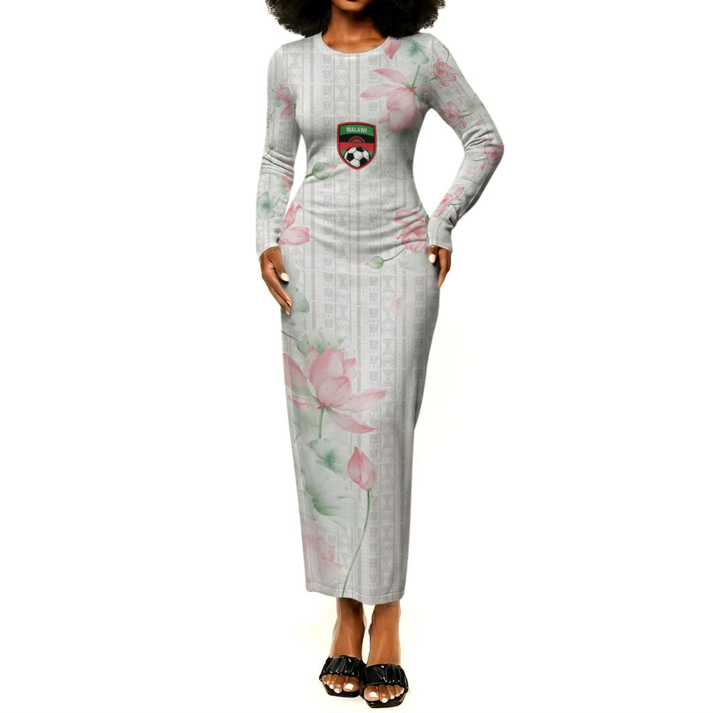 Custom Malawi Lotus Floral Long Sleeve Bodycon Dress Africa Women’s Football Champion Series 2026