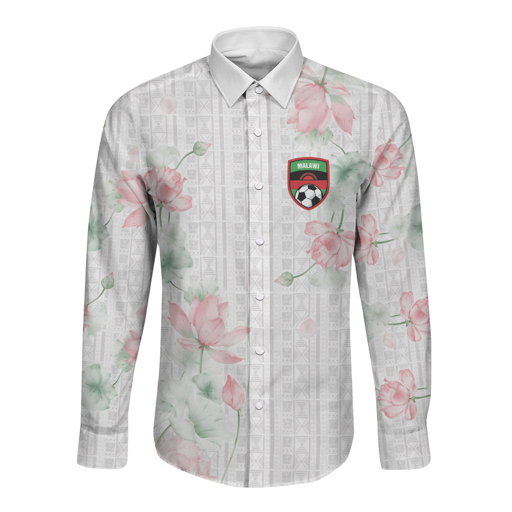 Custom Malawi Lotus Floral Long Sleeve Button Shirt Africa Women’s Football Champion Series 2026