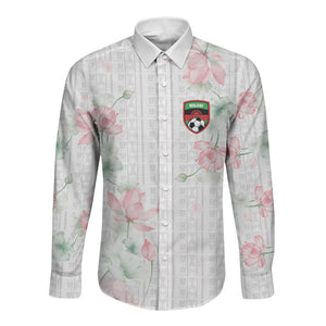 Custom Malawi Lotus Floral Long Sleeve Button Shirt Africa Women’s Football Champion Series 2026